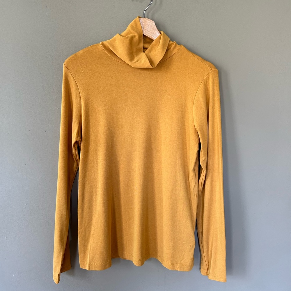 Telluride Clothing cotton modal turtleneck mustard yellow medium